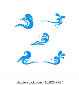 Set of abstract water wave logos, icons vector design elements