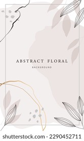 Set of abstract watercolor art background vector. leavesand botanical line art wallpaper. Luxury cover design with text, golden texture and brush style. floral art for wall decoration and prints.