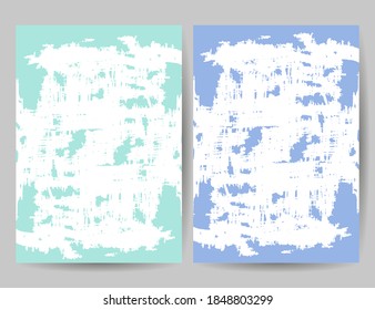 Set of abstract watercolor backgrounds. Hand drawn vector illustration.