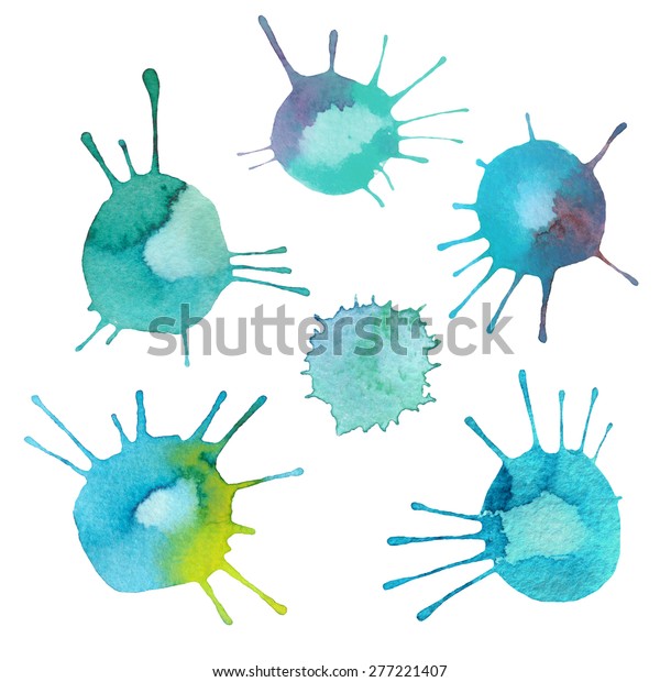 Set Abstract Watercolor Blobs On White Stock Vector (Royalty Free