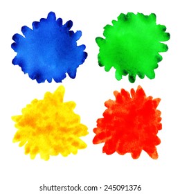 Set of abstract watercolor blots. Vector 