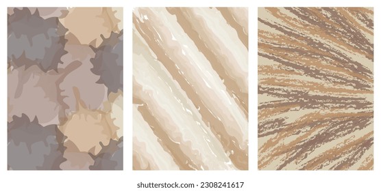 Set abstract watercolor coffee background with marble liquid effect