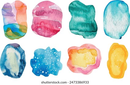 set abstract watercolor hand painted brushstroke background, pastel colors	
