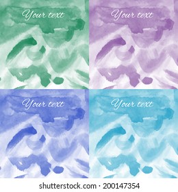 Set of abstract watercolor painted background