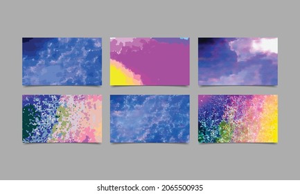 Set of abstract watercolor sky background design. vector illustration..eps