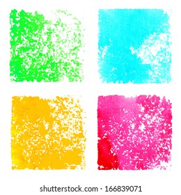  Set abstract watercolor spots isolated on white background. Hand painting. Grunge texture - vector