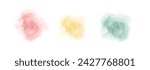 Set of abstract watercolor water splash on a white background. Vector watercolour texture in salad color. Ink paint brush stain. Splatters spot. Watercolor pastel splash