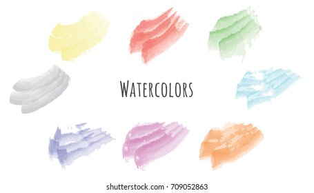 Set of Abstract Watercolors Background. Vector Illustration.