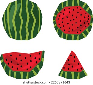 Conjunto de rodajas abstractas de sandía
