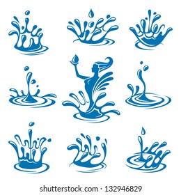 set of abstract waters icons