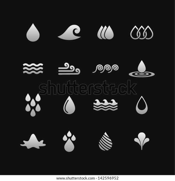 Set Abstract Waters Icons Stock Vector (Royalty Free) 142596952