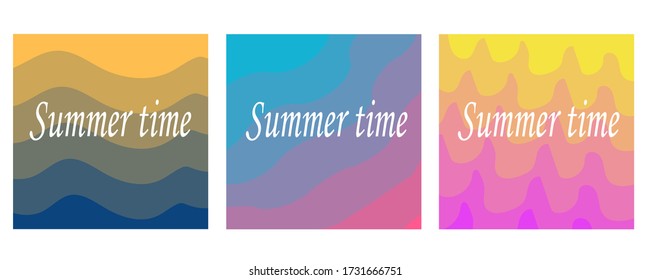 Set of abstract wave background vector design template.