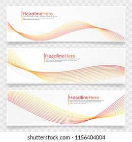 set of abstract wave banner template with creative and modern concept vector eps 10 