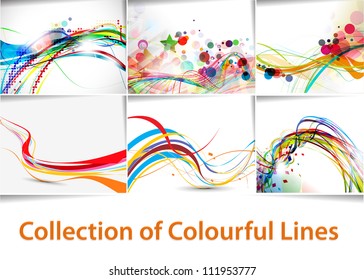set of abstract wave line poster with space of your text.