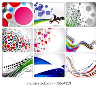 set of abstract wave line with space of your text, vector illustration