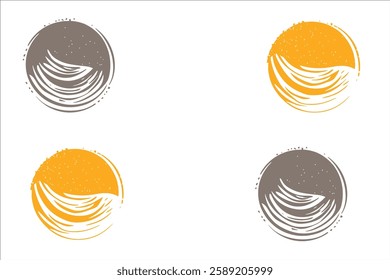 set of abstract wave logo icon vector illustration design template