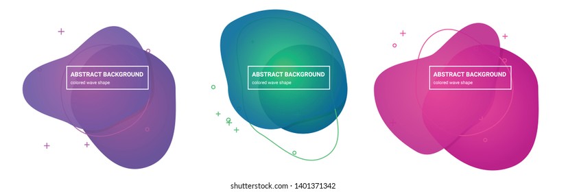 Set of abstract wave shapes background templates in Tapestry, Affair, Persian-Rose, Red-Violet, Emerald, Bahama-Blue gradients colors for logo, flyer, website etc.