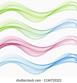 Set of abstract wave.Blue, green, pink.wave.