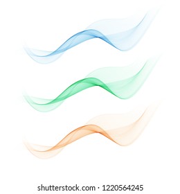 Set of abstract waves background.Blue,yellow and green wave.