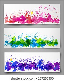Set of abstract waves backgrounds. Vector illustration