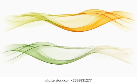 Set of abstract waves. The color of autumn colors. Wavy design element.