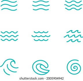 Set of abstract waves logo concept 