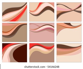 Set of abstract wavy backgrounds