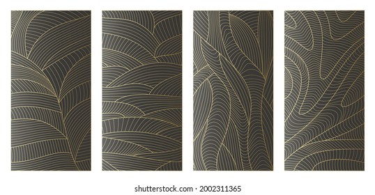 Set of abstract wavy backgrounds. Line pattern with waves texture