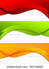 Set of abstract wavy banners
