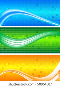 Conjunto de banners ondulados abstractos