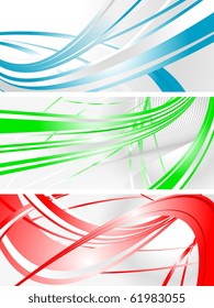 Set of abstract wavy banners