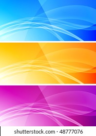 Set of abstract wavy banners - eps 10