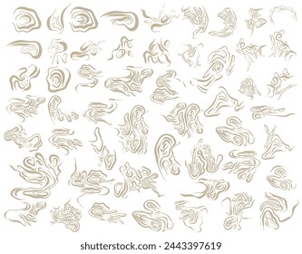 Satz von abstrakten Wavy Doodle Line Element