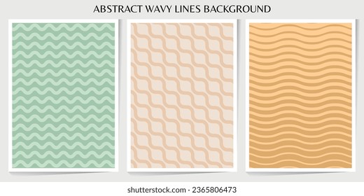 Set von abstrakten gewölbten Linien nahtloses Muster. Sonnenaufgang, Schwirl, Grunge, Wellen Retro-Groovy Farbe für Vintage-Vibes Poster. Flacher Vektorhintergrund einzeln.