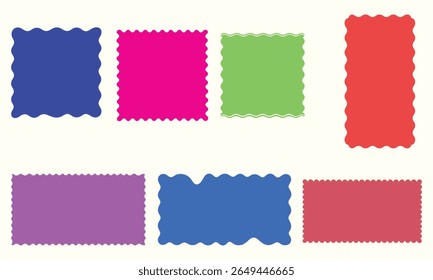 Set of Abstract Wavy Lines and Shapes, Curved, Sinuous, and Stylized Motifs in Vector Style