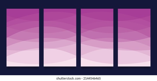 Establecer el vector de la prima de fondo púrpura ondulada abstracta