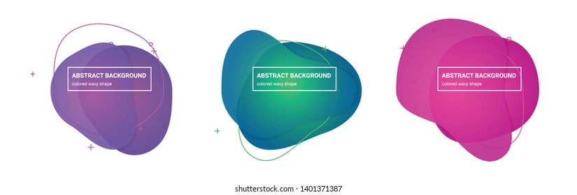 Set of abstract wavy shapes background templates in Tapestry, Affair, Persian-Rose, Red-Violet, Emerald, Bahama-Blue gradients colors for logo, flyer, website etc.