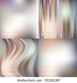 Set of abstract wavy smooth and blurred vector backgrounds
