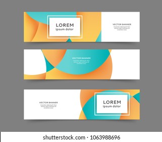 Set of abstract web banner templates for your site or blog with abstract lines and waves