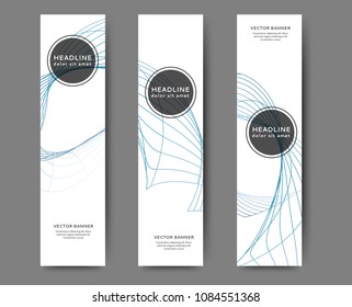 Set of abstract web banner templates with geometric elements background. Different sizes