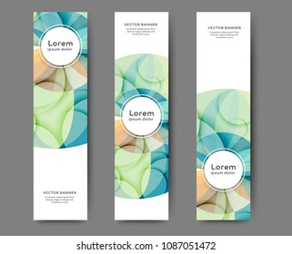 Set of abstract web banner templates with abstract lines and waves. Different sizes