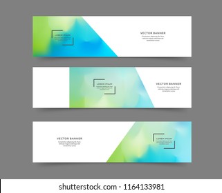 Set of abstract web banner templates with abstract blurred background