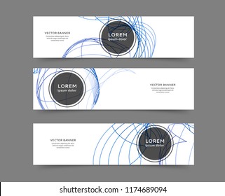 Set of abstract web banner templates with geometric elements background