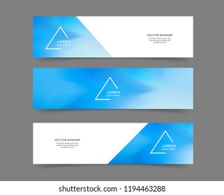 Set of abstract web banner templates with soft blurred background. Different sizes