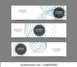 Set of abstract web banner templates with geometric elements background