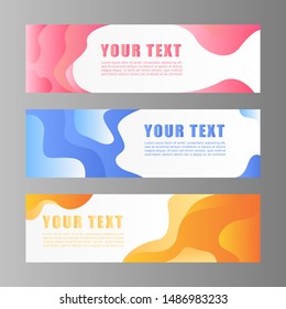 Set of abstract web banner vector illustration