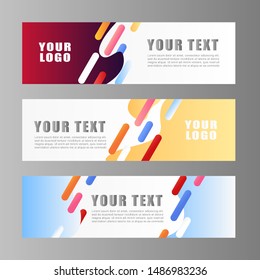Set of abstract web banner vector illustration