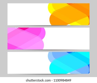 Set abstract web banners design template, vector illustration