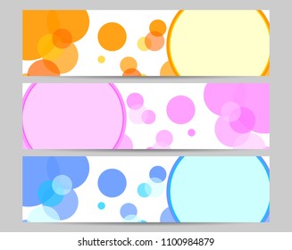 Set abstract web banners design template, vector illustration