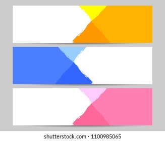 Set abstract web banners design template, vector illustration